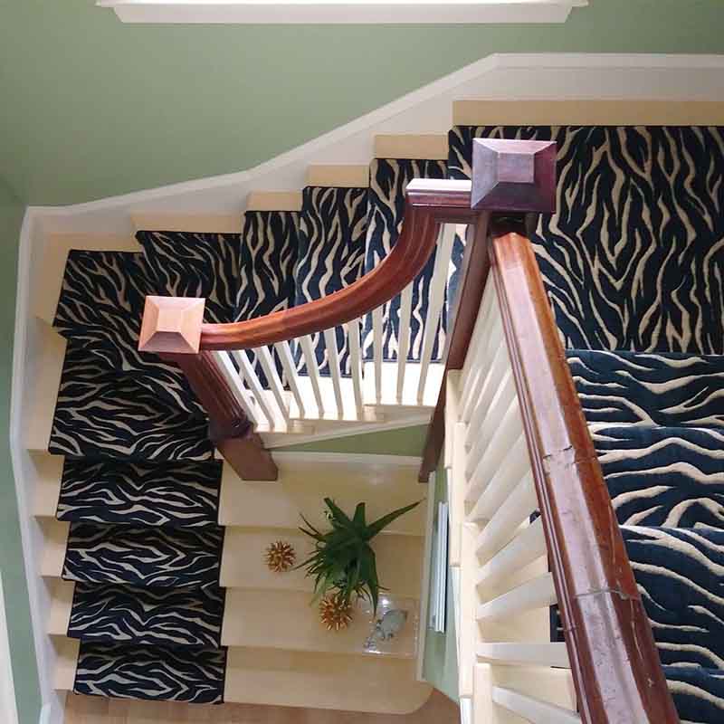 Black and Tan Zebra Stair Carpet