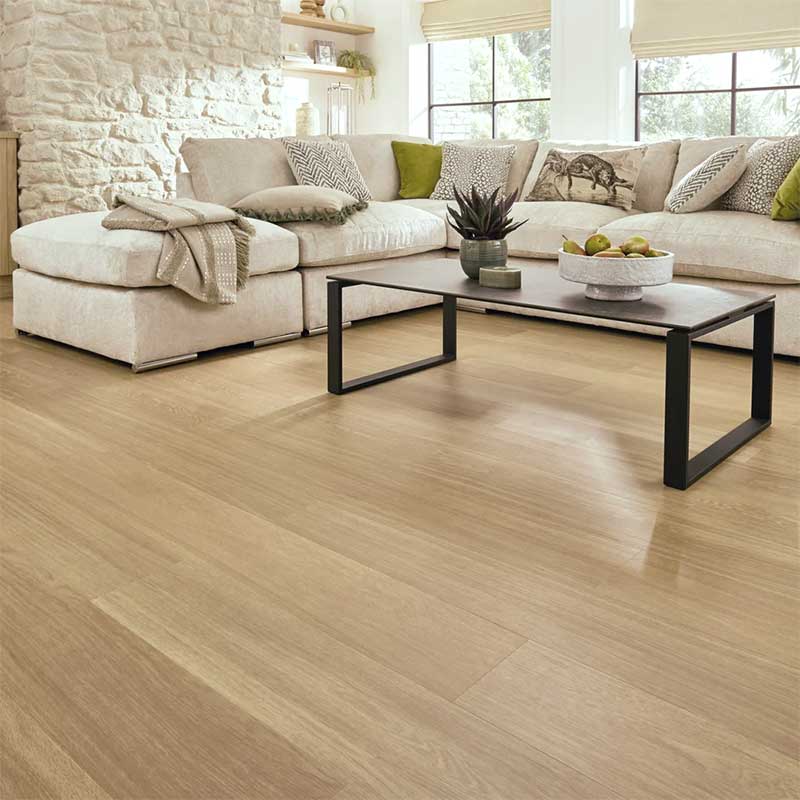 Wood look vinyl plank flooring in a living room