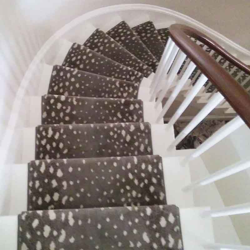 Dark Gray Leopard Stair Carpet