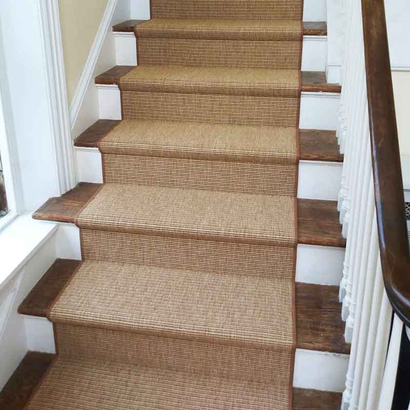 Gold stair carpet narrow binding