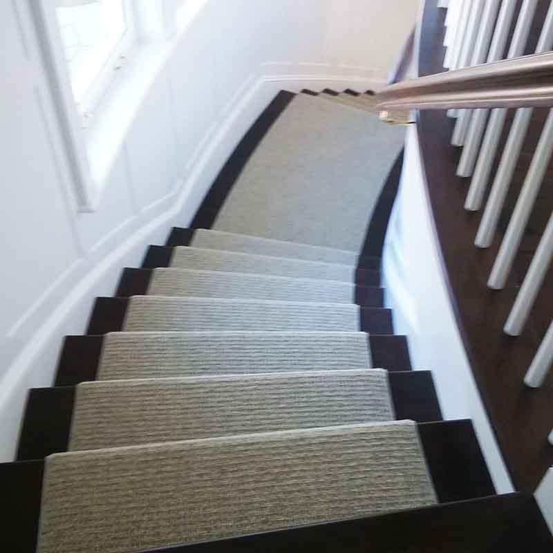 Gray loop stair carpet