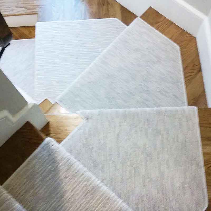 White stair carpet